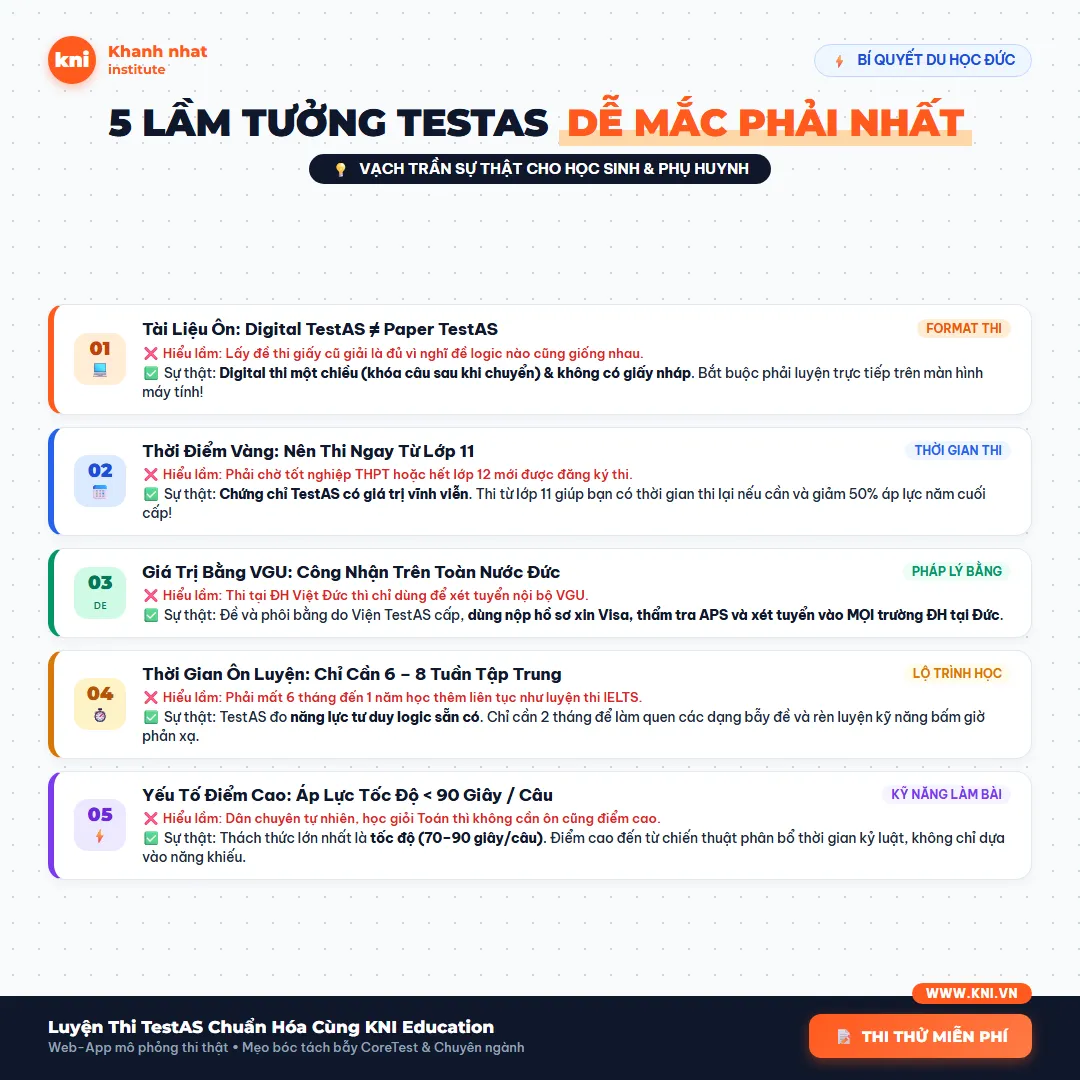 Top 5 Lầm Tưởng Về Bài Thi TestAS Mà Học Viên Và Phụ Huynh Thường Mắc Phải